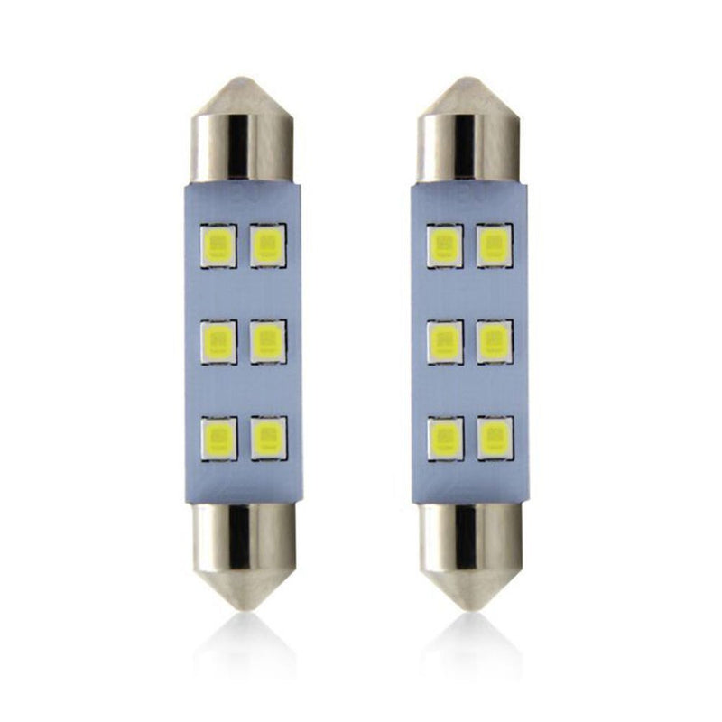 White 2835 6SMD 44MM Festoon Light C5W Car LED Reading Bulbs Dome Lamp For 4Pcs