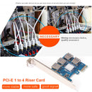 USB3.0 PCI-E 1 to 4 Riser for BTC Mining Miner PCI Express Multiplier Card Newly