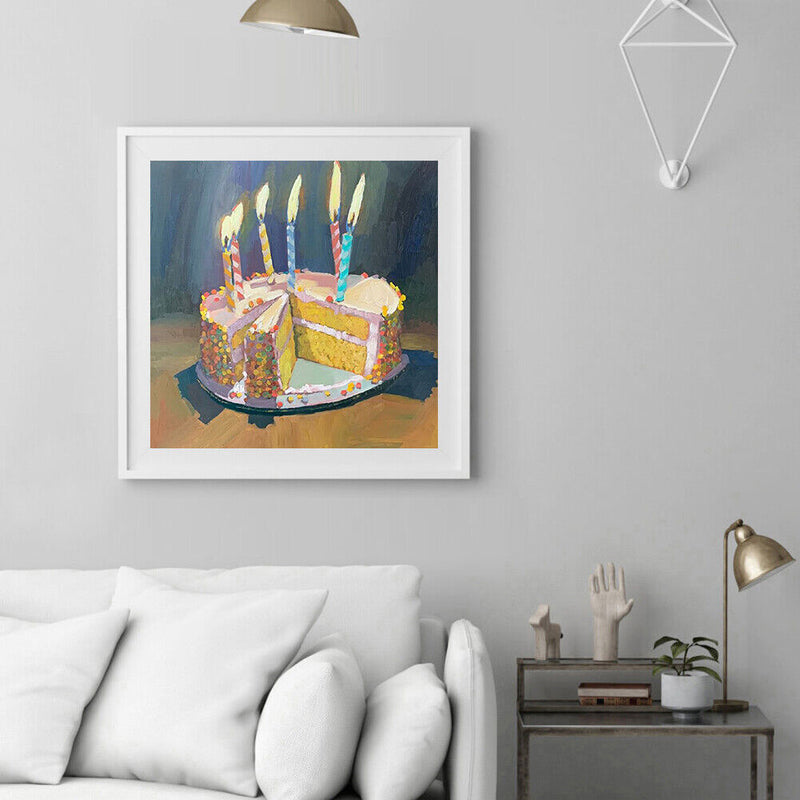 Oil Paint by Numbers Cake Canvas Artwork Living Room Picture Art Decoration Kit