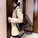 Women Large Handbag Underarm Bag Fashion Jelly Clear Tote Clutch Composite Bags