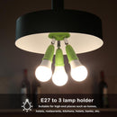 3 in 1 E27 to E27 Lamp Base Socket Splitter LED Light Bulb Holder (Green) Newly