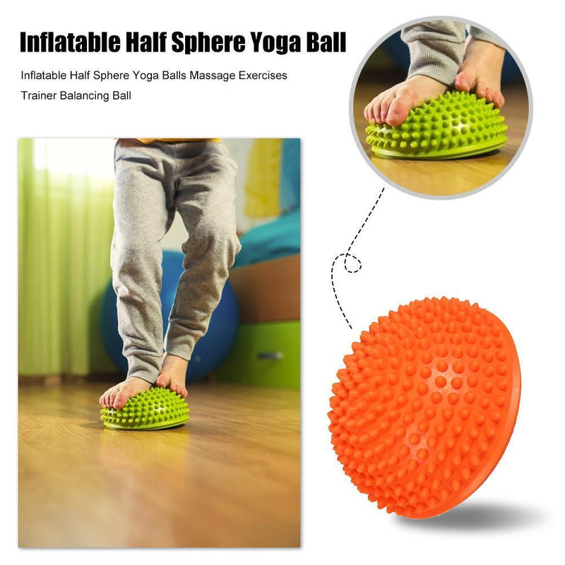 Inflatable Half Sphere Yoga Balls Massage Trainer Balancing Ball (Orange)