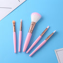 5pcs Portable Makeup Brush Set Soft Nylon Eyeshadow Foundation Brush (Pink)