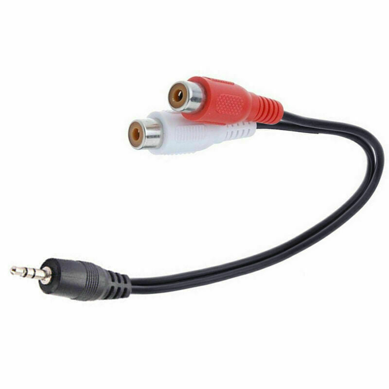 Stereo Male Jack To 2 RCA Female Plug Adapter Headphone N5J4 Cord 3.5mm W2T7