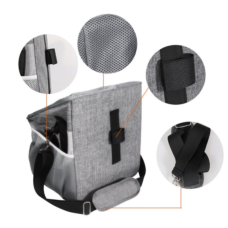 Bicycle Basket Bags Foldable Pet Dog Cats Cycling Bike Front Carrier Pouch