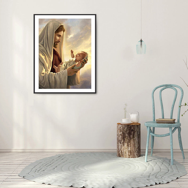 5D DIY Nativity Full Round Drill Mosaic Picture Wall Diamond Painting Kit Crafts