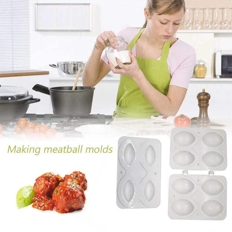 4 Grid Minced Meat Processor Manual Meatball Maker Kitchen Meatloaf Mold