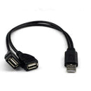 USB 2.0 A Male To 2 Dual USB Female Jack Y-Splitter Adapter Cord Hub Hot Z8Z4