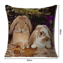 Non-fading Bunny Printed Pillowcases Square Cleanable Sofa Car Cushion Covers