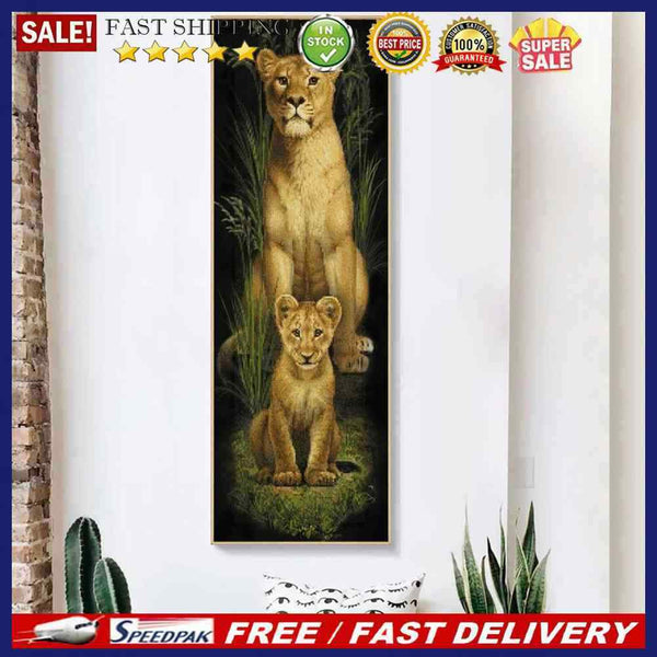 Big Lion Little Lion 5D DIY Diamond Painting Kits Full Square Drill Wall Decor