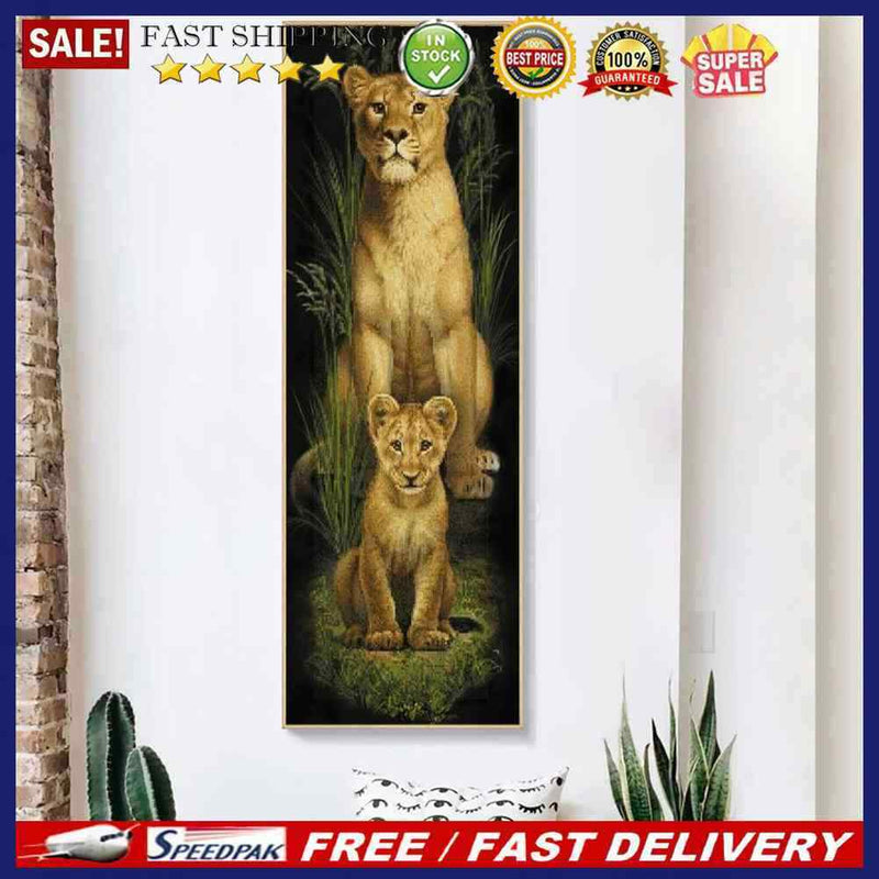 Big Lion Little Lion 5D DIY Diamond Painting Kits Full Square Drill Wall Decor