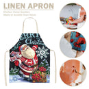 Santa Claus Printed Kitchen Apron Cotton Linen Oil-proof Waterproof Home Cooking