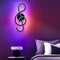 Modern LED Musical Note Wall-Mounted Home Living Room Bedside Light (Black)