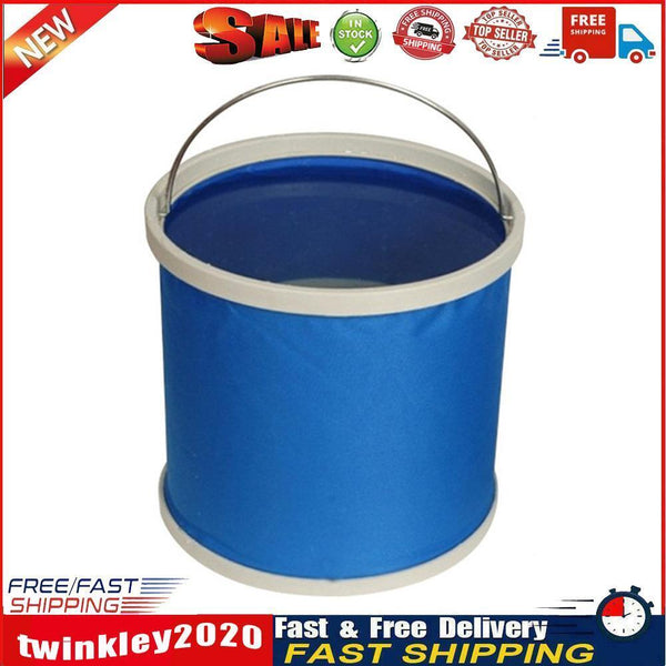 Folding Bucket Outdoor Fishing Camping Picnic Water Storage Container (9L) Newly