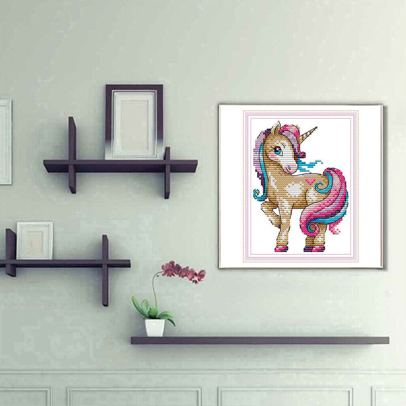 Magic Horse 14CT Counted Partial Cross Stitch DIY Craft Set Handmade Painting