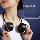 Foldable Summer Air Cooling Hanging Neck Fan Leafless Personal Fans (Black)