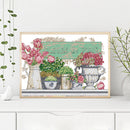 Partial Embroidery 14CT Needlework Cross Stitch Kit 2 Strands Paris Flower