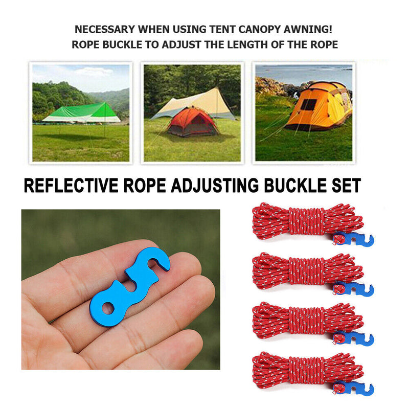 4pcs Quick Knot Tent Wind Rope Buckle Camping Hiking Tent Awning Rope Fastene