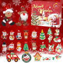 24 Days Christmas Countdown Advent Calendar Xmas Tree Hanging Ornaments Set Gift