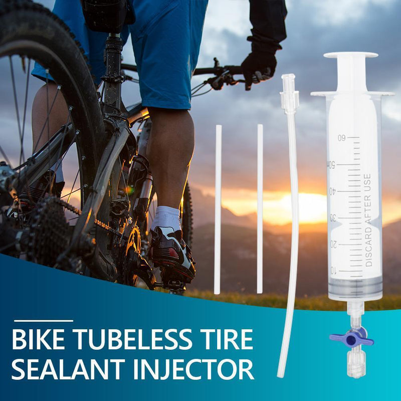 Cycling Tubeless Tire Sealant Injector 60mL Syringe Kit for MTB Road Bike