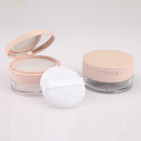 Empty Plastic Box Handheld Loose Jar With powder puff Cosmetic Travel F9A4