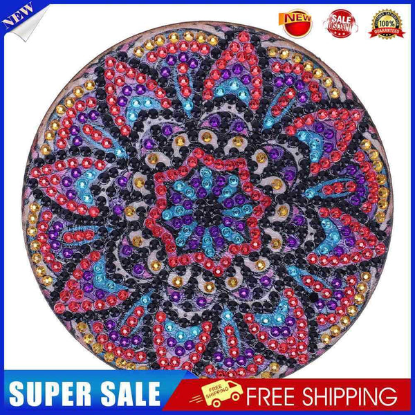 5D DIY Diamond Painting Mandala Wooden Round Coaster Cup Cushion (AA1058-5)