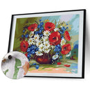 Oil Paint By Numbers Picture DIY Painting Colorful Flower Drawing on Canvas