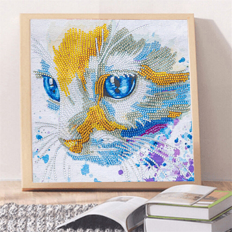 Part Drill Special Shaped DIY Cat 5D Crystal Rhinestones Diamond Painting