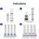 Rechargeable Batteries Charging Dock Station For Nintendo Wii Remote Controller