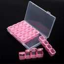 28 Grids Nail Art Storage Box Case Jewelry Organizer Manicure Tools (Pink) Newly