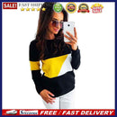 Fashion Women Color Splicing Autumn Pullovers Casual Jumpers Thick Sweatshirt