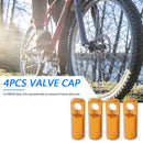 4pcs CNC Bike Tyre Presta Valve Cap Bicycle Tire Valve Dust Covers (Black)