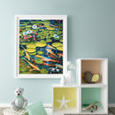 Lotus Pond Carp Oil Paint By Numbers Kit DIY Drawing Picture for Adults Hom