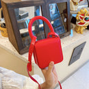 Children PU Mini Messenger Bag Lady Casual Flap Crossbody Bag (Red)