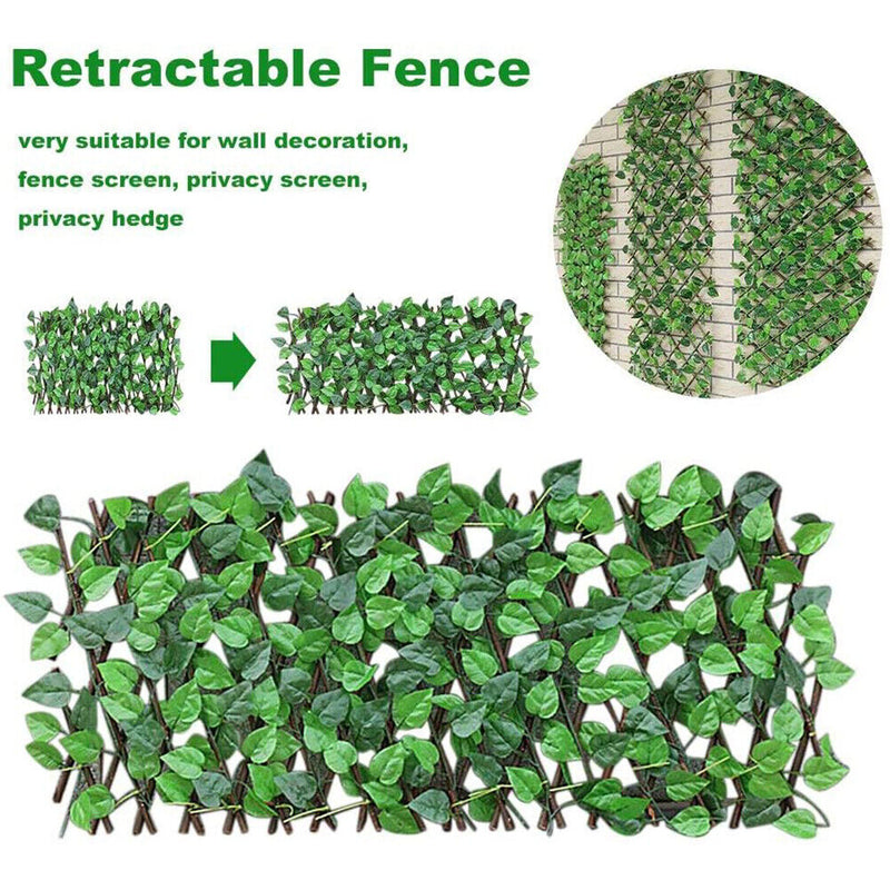 Simulation Fence Artificial Green Leaf Home Garden Yard Decor Wooden Fence Newly