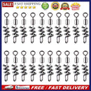 20pcs Fishing Barrel Bearing Swivels Stainless Steel Solid Ring (18mm)