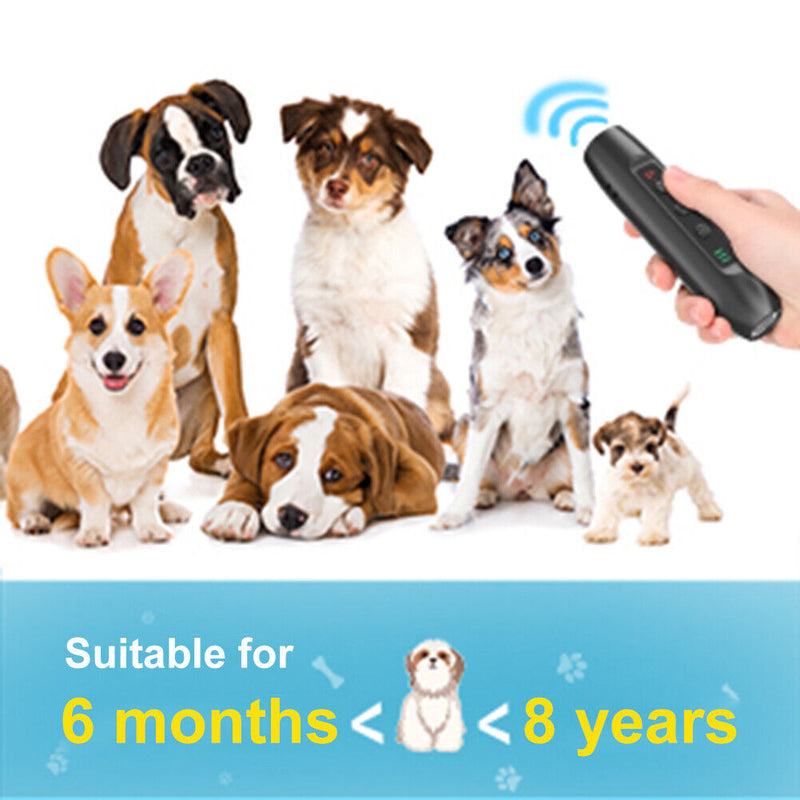 Ultrasonic Dog Repeller Led Flashlight Anti Barking Training Device Pet Supplies