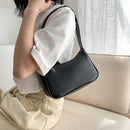 Ladies Soft PU Leather Fashion Underarm Bag Women Retro Solid Color Shoulder Bag