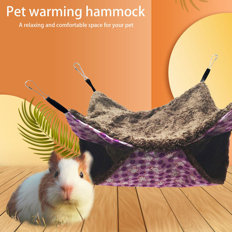 Small Animal Hammocks Double Bunkbed Pet Cage Rabbit (Purple Small) Newly