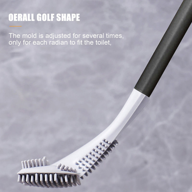 Golf Toilet Brush with Holder - Flexible Scrubbing Toilet Brush with Long Handle