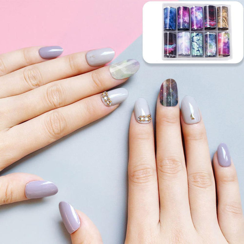 Holographic Nail Art Transfer Stickers Paper Starry Sky Nail Stickers Decorat