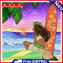 Girl on Beach 5D DIY Full Round Drill Handmade Drawing Kit Art Diamond Painting