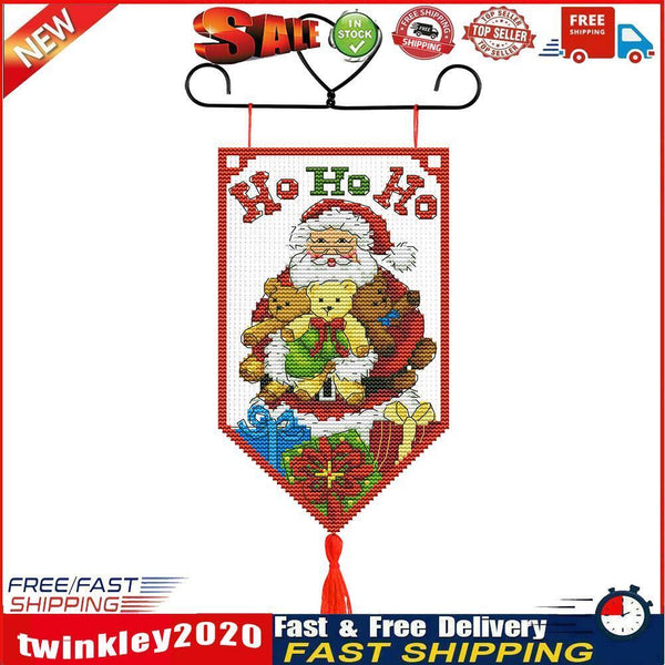 Christmas Banner Pendant 14CT Stamped Cross Stitch Needlework Set (020) Newly