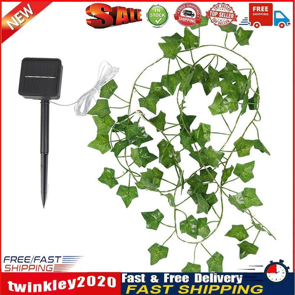 LED Solar Rattan Decorative Light String Outdoor Courtyard Leaf Lamps (A) Newly