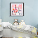 Riding Bicycle Girl DIY 5D Mosaic Full Round Drill Diamond Painting Picture
