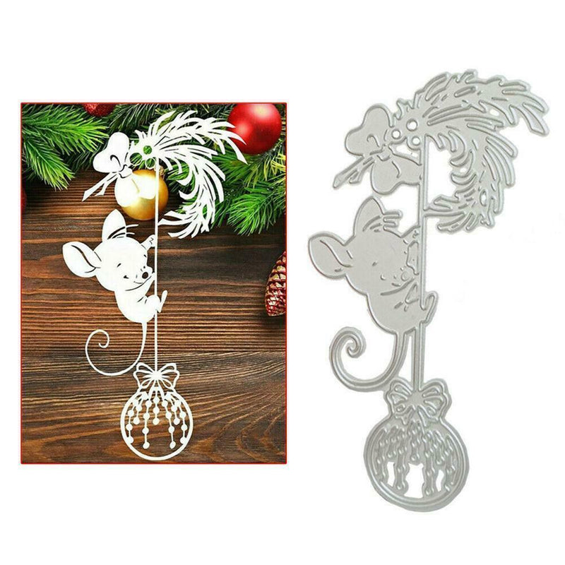 Christmas Mouse Metal Cutting Dies Scrapbooking Stencil Paper Decor DIY M1G9