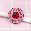 Fashion Round Brooches Rose Letters Badges Student Backpack Scarf Decor Jewelry