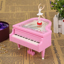 Romantic Piano Dancing Ballerina Music Box Clockwork Musical Boxes (Pink) Newly
