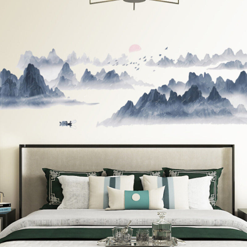 Chinese Style Sunset Landscape Wall Stickers For Living Room Background Decor