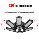 Six-leaf LED Garage Light Deformation Folding Lamp with Adjustable Panel